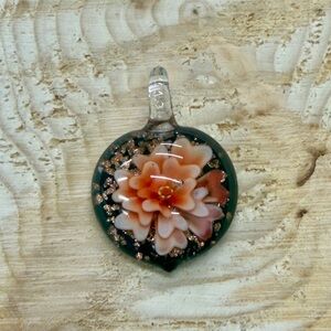 Elegant Floral Glass Pendant